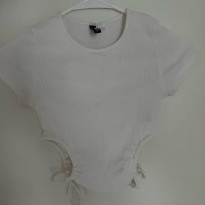 ribbed baby tee, adjustable ties on the side